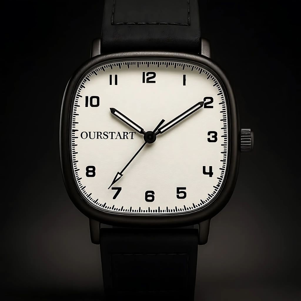Leather Strap”OURSTART”Mens Casual Wrist Watch