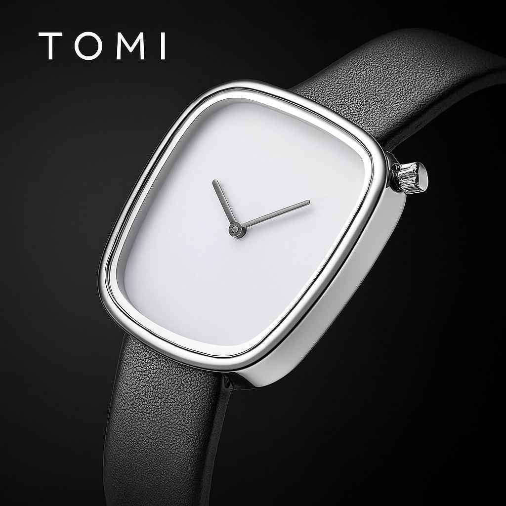 TOMI Classic Leather Strap Watch