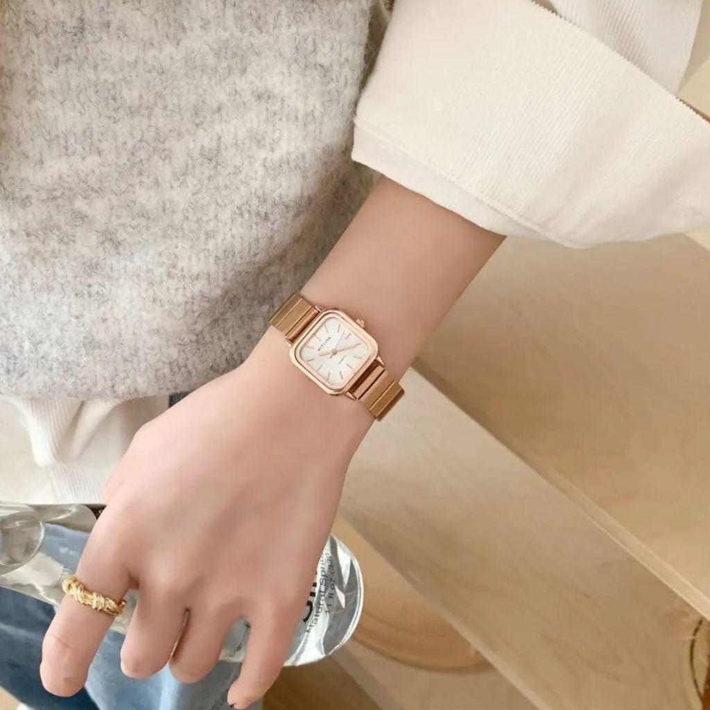 Mstianq Rose Gold Elegance Square Shape Ladies Watch