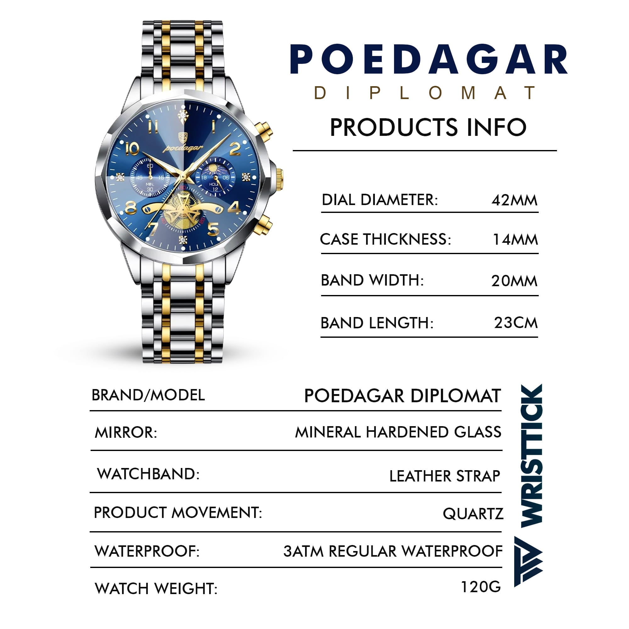 Poedagar Diplomat Premium Wristwatch