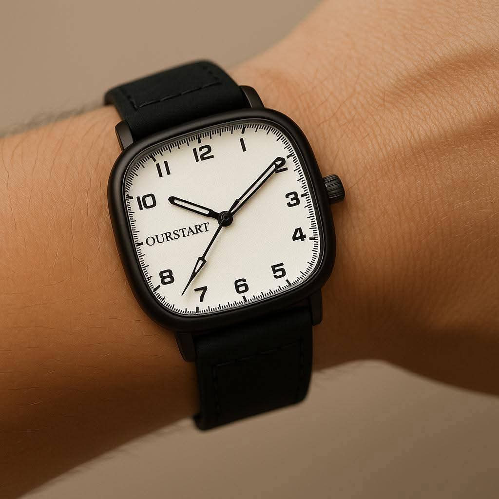 Leather Strap”OURSTART”Mens Casual Wrist Watch