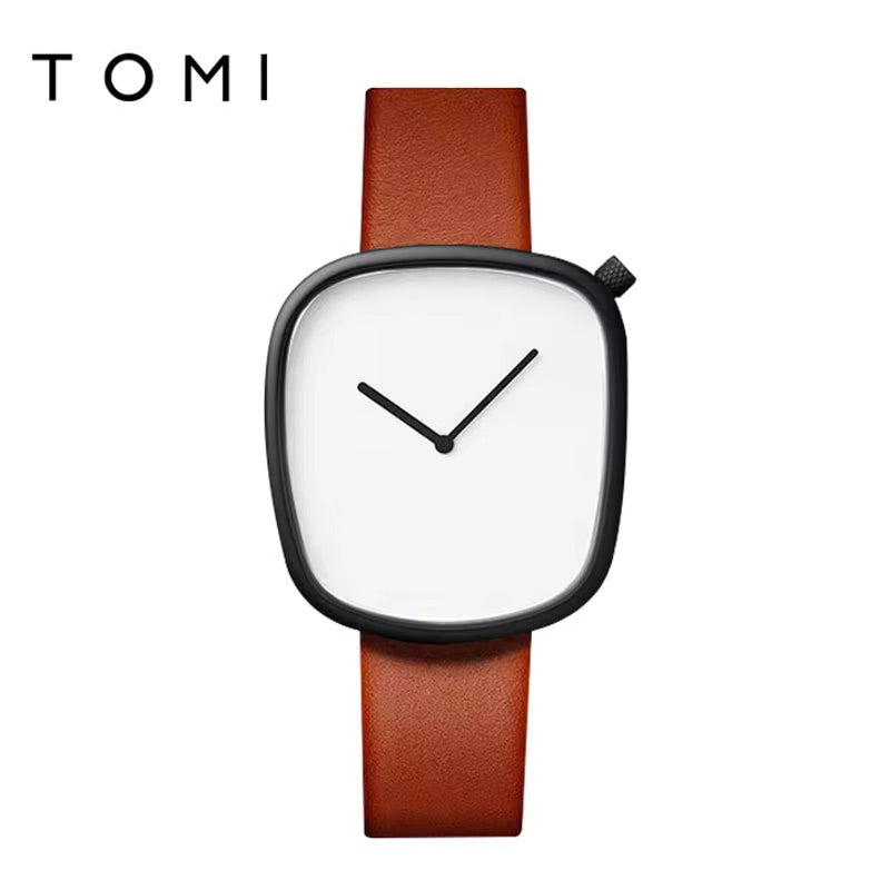 TOMI Classic Leather Strap Watch