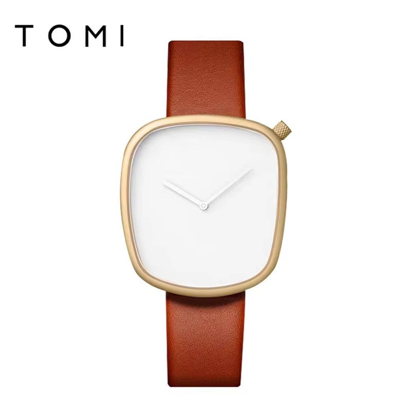TOMI Classic Leather Strap Watch