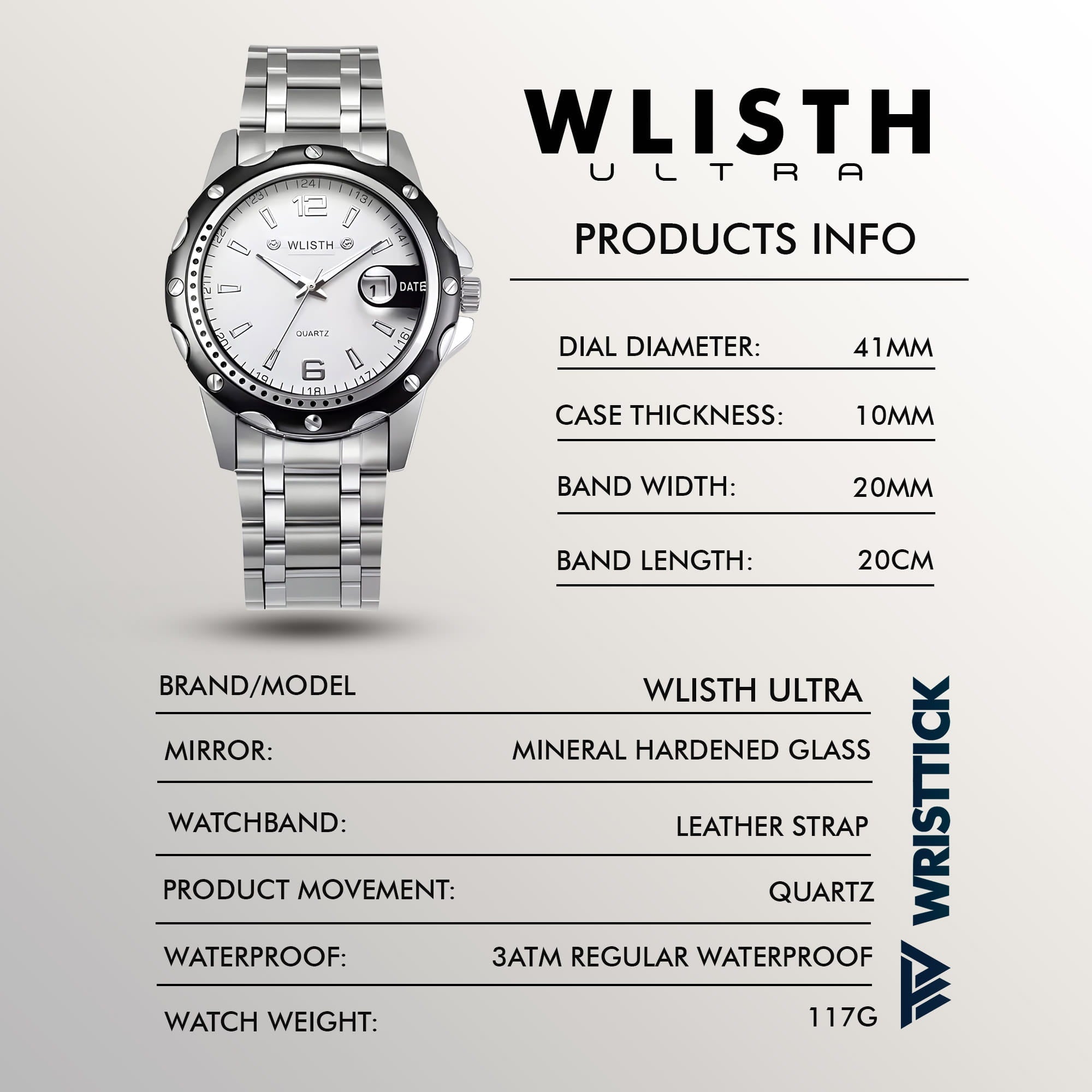 WLISTH Ultra | Strong Luminous Date Calendar Business Watch