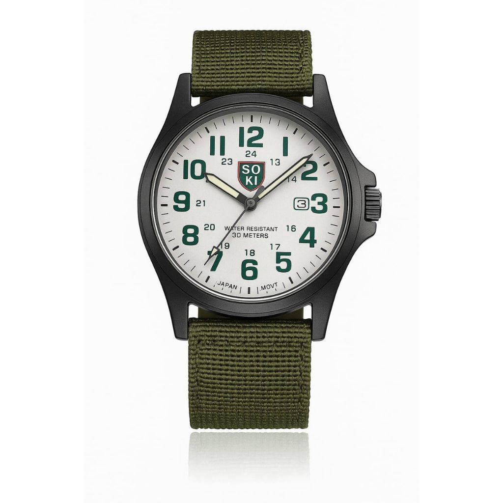 "Soki" Man's Luxury Calendar Quartz Watch-Green