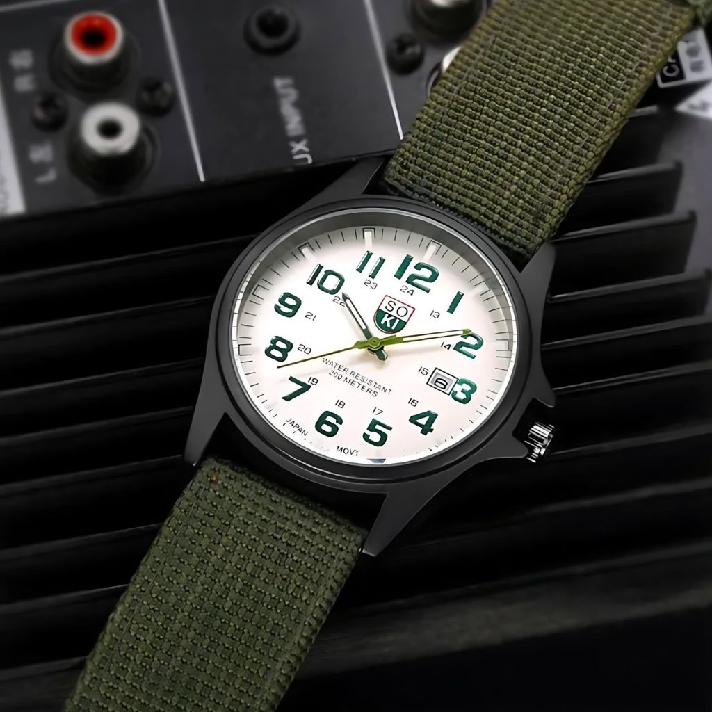 "Soki" Man's Luxury Calendar Quartz Watch-Green