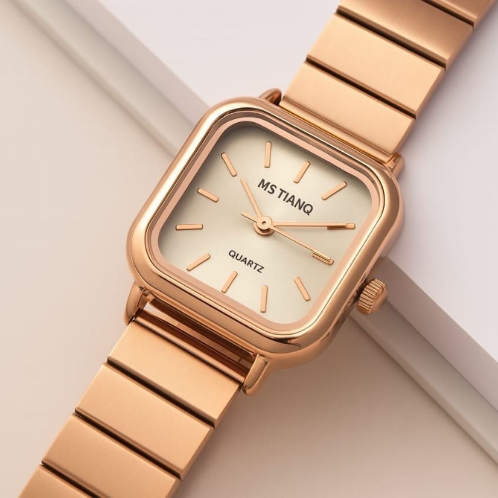Mstianq Rose Gold Elegance Square Shape Ladies Watch