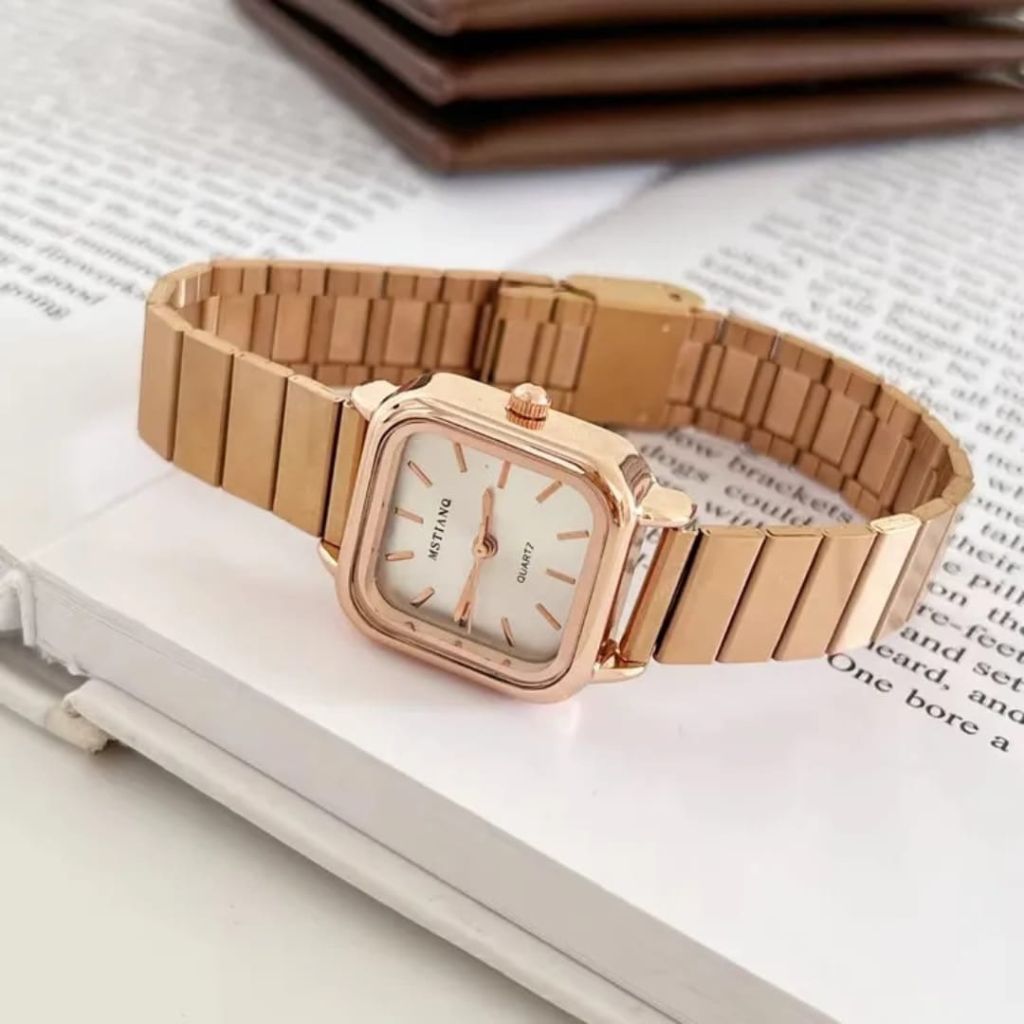 Mstianq Rose Gold Elegance Square Shape Ladies Watch