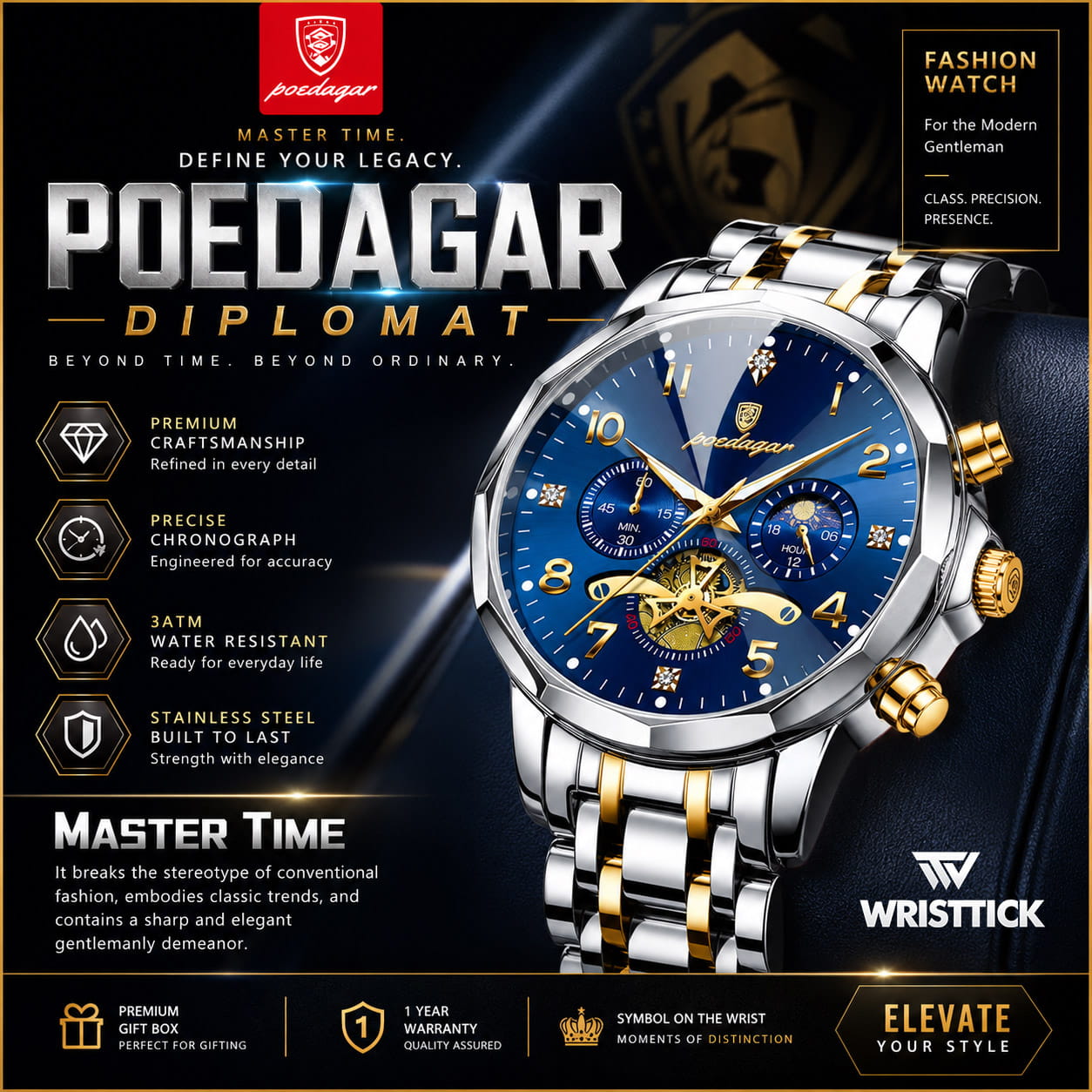 Poedagar Diplomat Premium Wristwatch