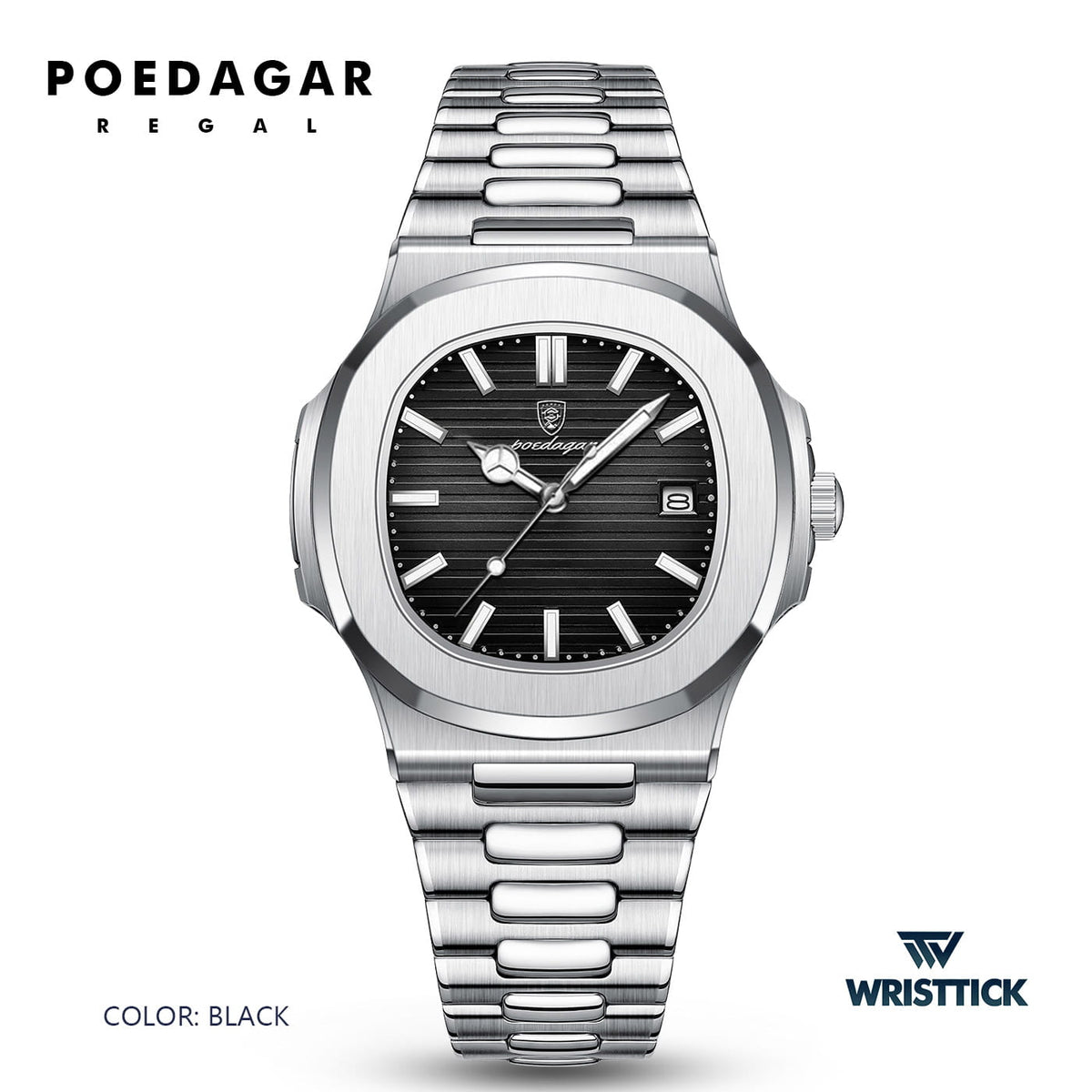 POEDAGAR Regal Steel – Nautilus Style Business Watch